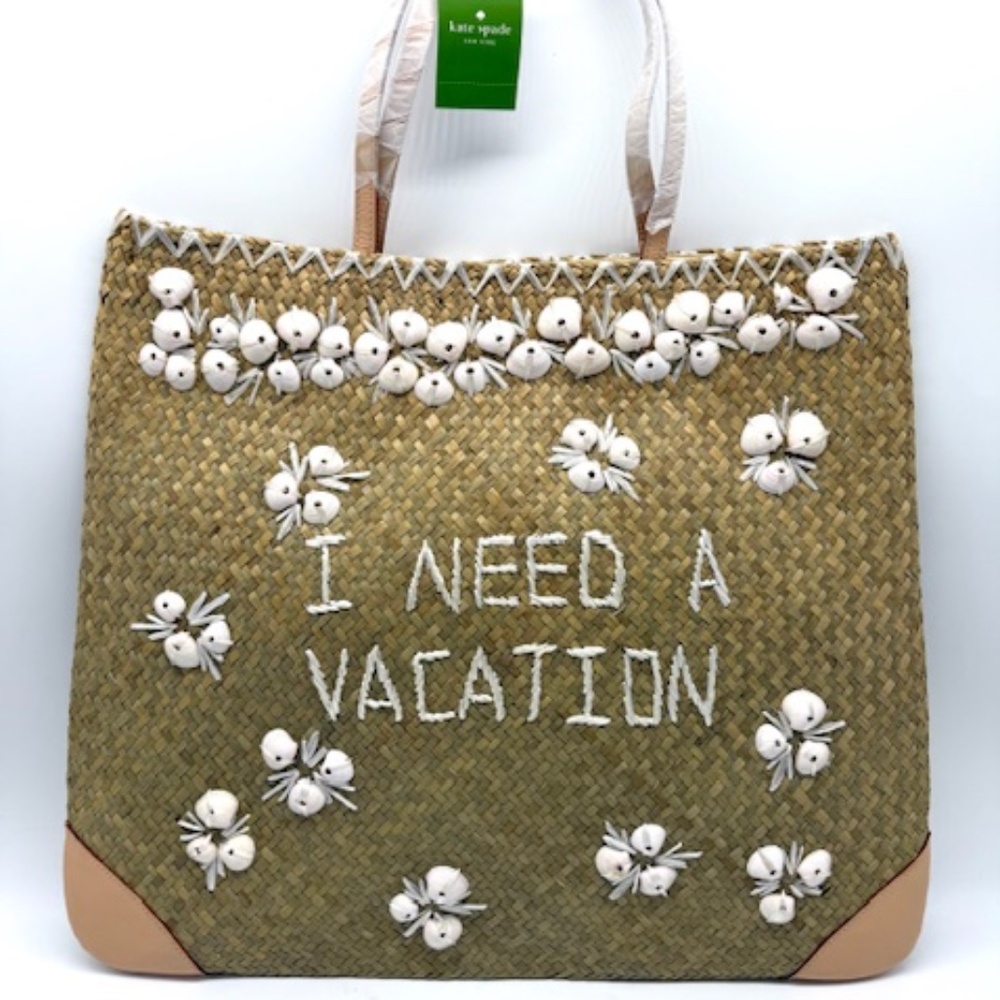 Kate Spade New York Oaxaca "I NEED A VACATION" Oaxaca Embroidered Reyna Handbag~